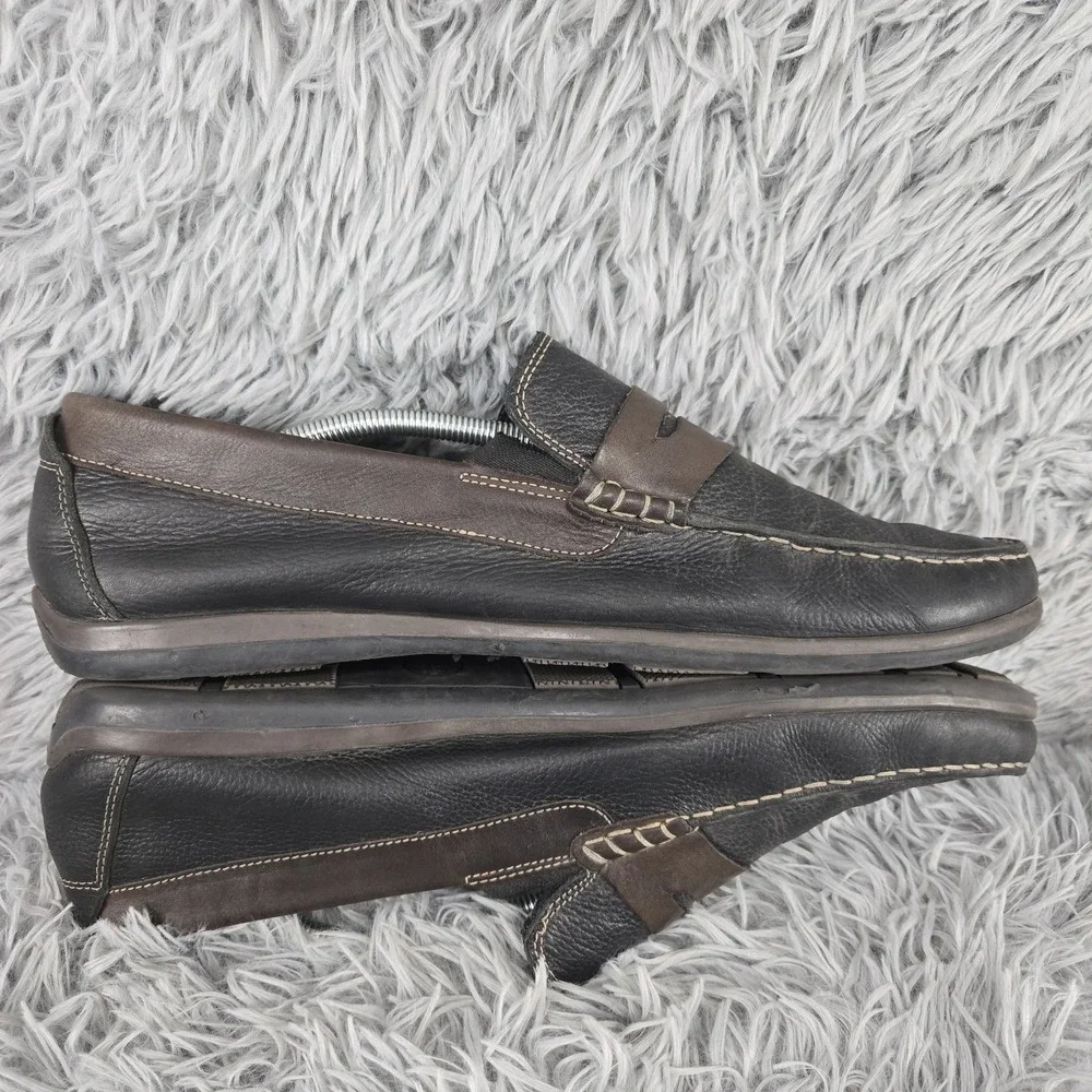 Florsheim Mens 13 Black Brown Leather Penny Loafer Driving Mocs‎ 13324